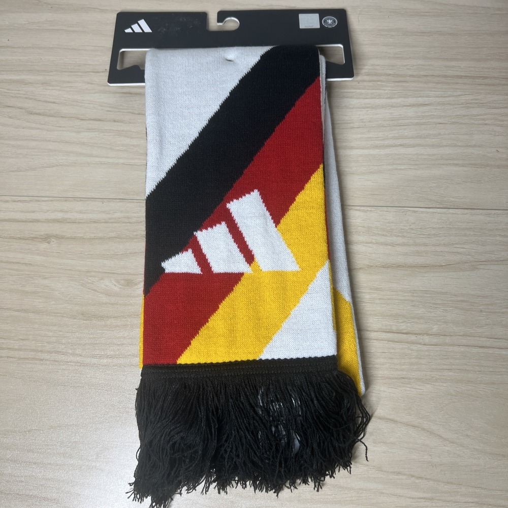 World Cup Germany DFB Adidas Soccer Fan Scarf Black Red Gold New With Tags $35